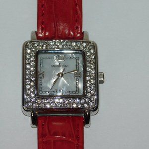 Charles Luke Watch With Red Leather Band
